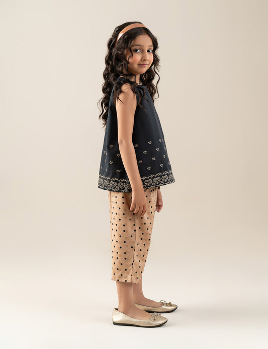 2 PIECE HEART EMBROIDERED SUIT