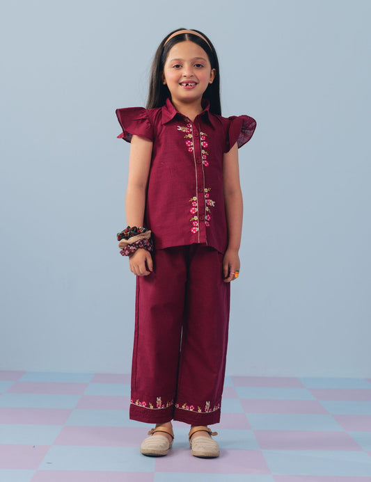 2 PIECE BUNNY EMBROIDERED SUIT