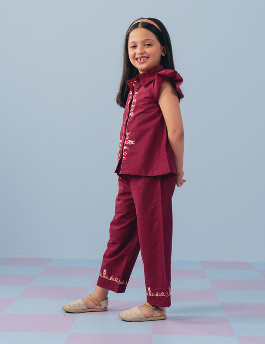 2 PIECE BUNNY EMBROIDERED SUIT