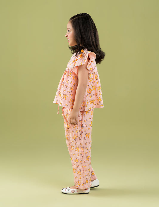 2 PIECE FLORAL PRINTED SUIT