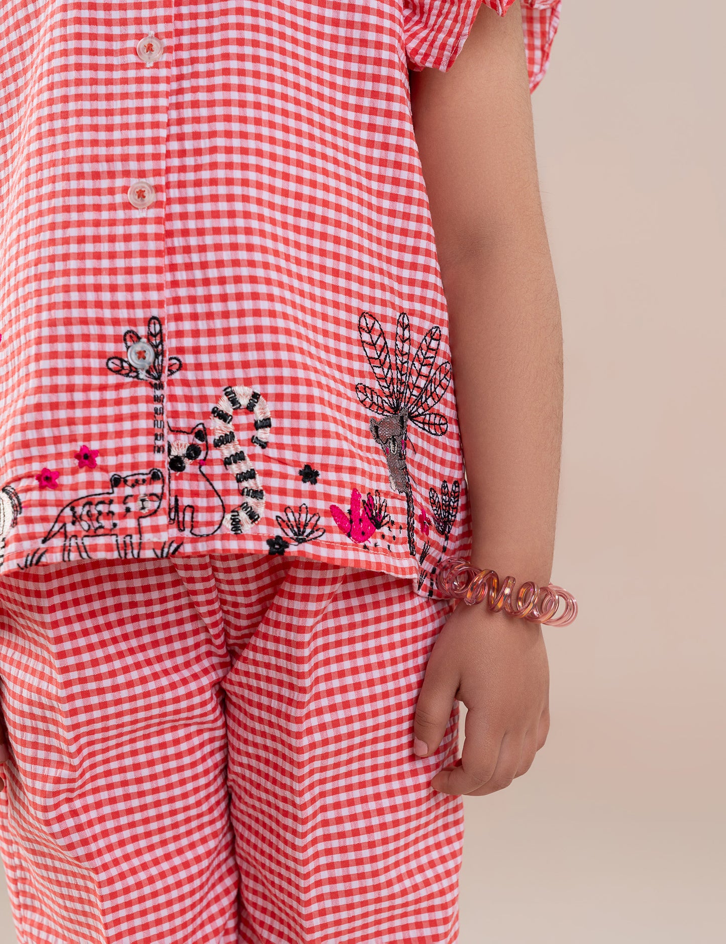 2 PIECE ANIMALS EMBROIDERED SUIT