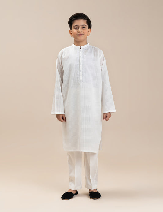 2 PIECE TEXTURED EMBROIDERED SUIT