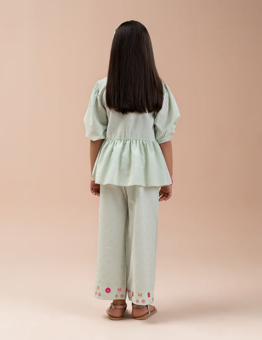 2 PIECE BUTTERFLY EMBROIDERED SUIT