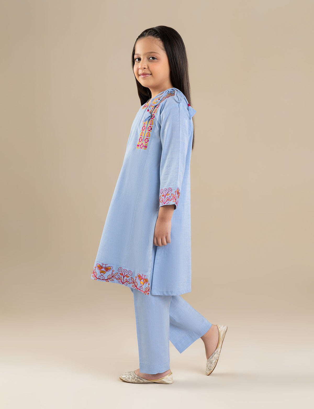 2 PIECE FLORAL EMBROIDERED SUIT