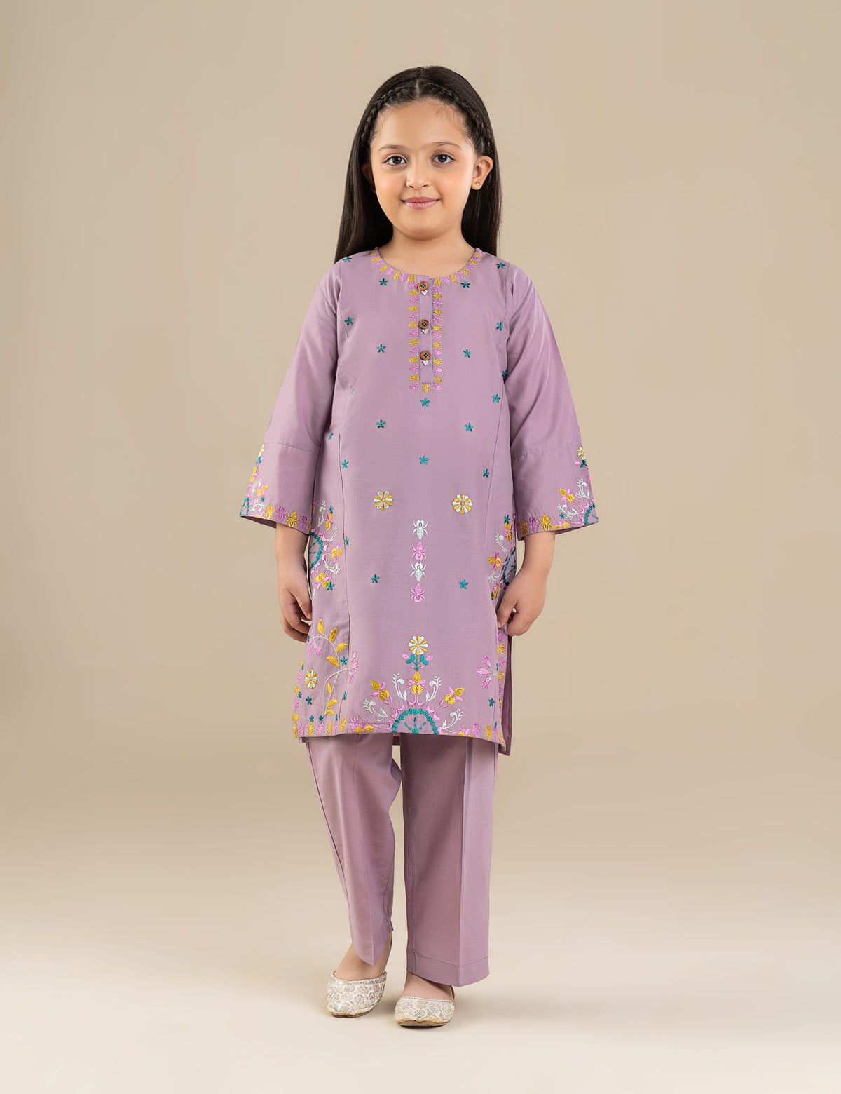 2 PIECE FLORAL EMBROIDERED SUIT