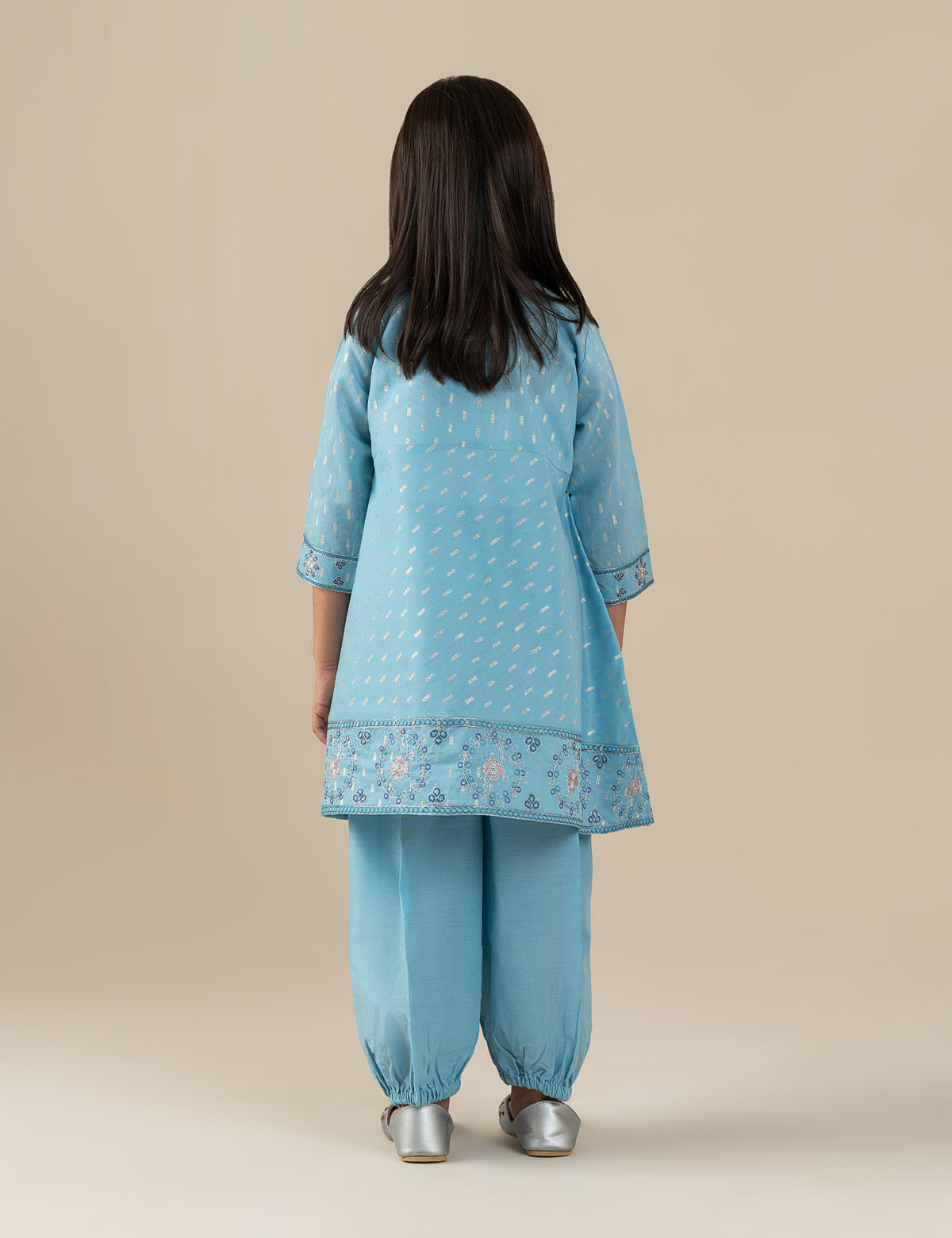 2 PIECE EMBROIDERED PEPLUM SUIT