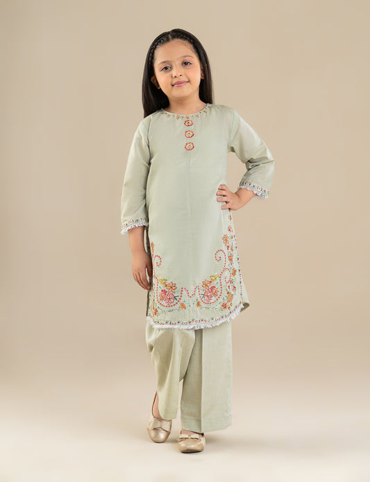 2 PIECE FLORAL EMBROIDERED SUIT
