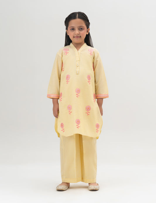 2 PIECE FLORAL EMBROIDERD SUIT