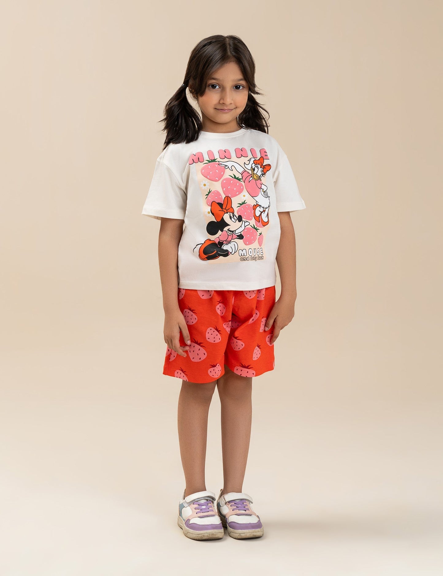 2 PIECE DISNEY MINNIE MOUSE STRAWBERRY PRINTED SUIT