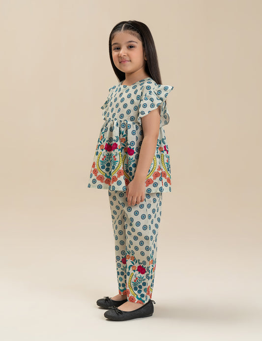 2 PIECE FLORAL EMBROIDERED SUIT