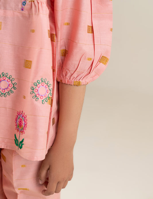 2 PIECE FLORAL EMBROIDERED SUIT