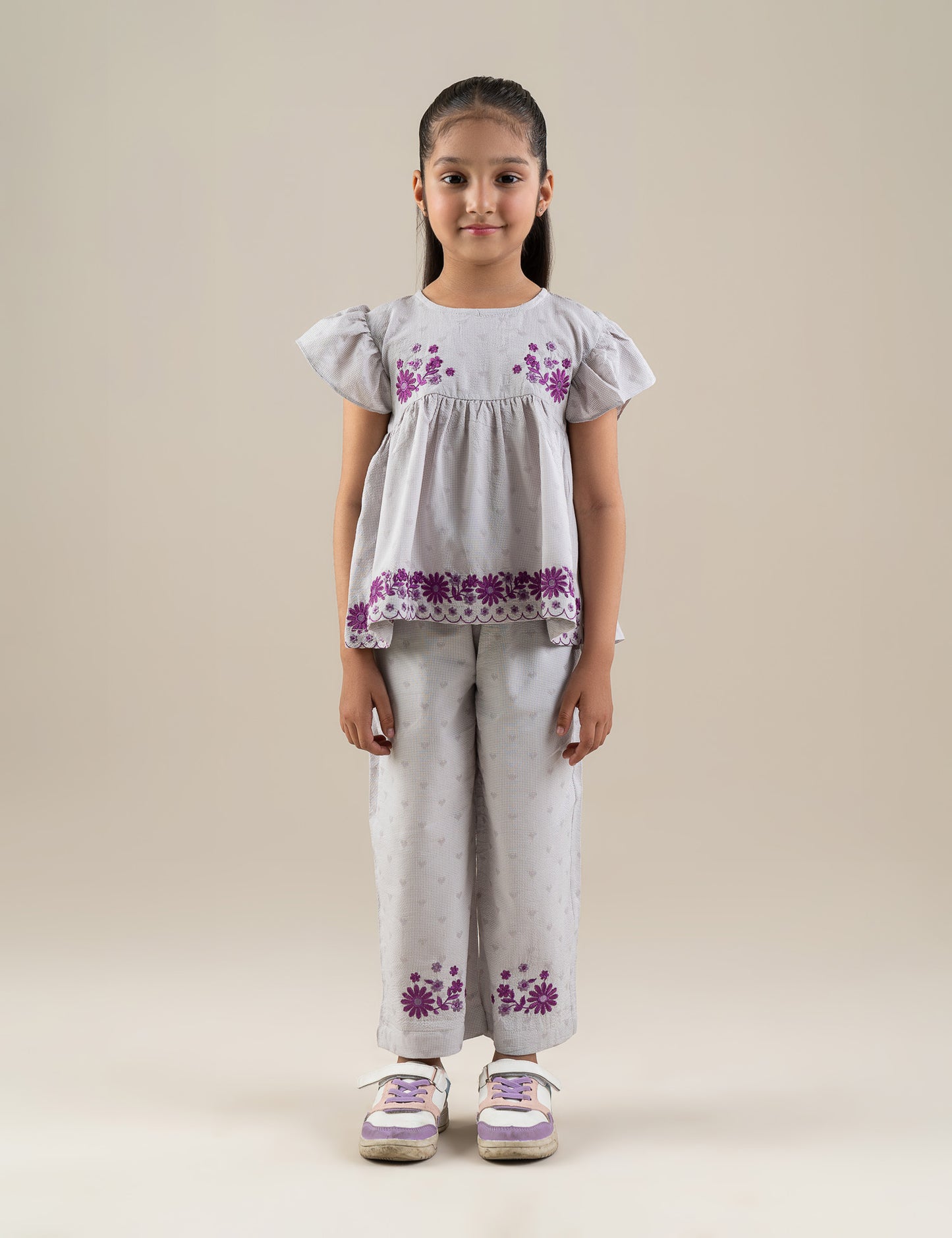 2 PIECE FLORAL EMBROIDERED SUIT