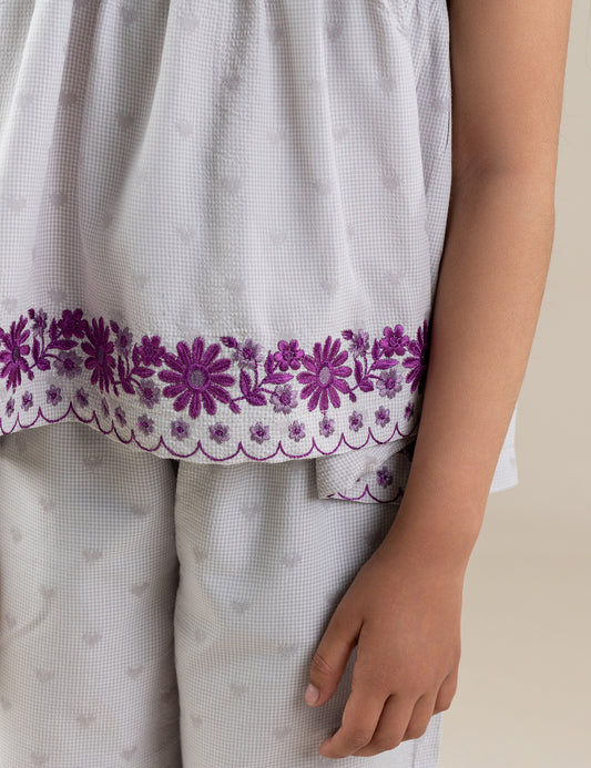 2 PIECE FLORAL EMBROIDERED SUIT