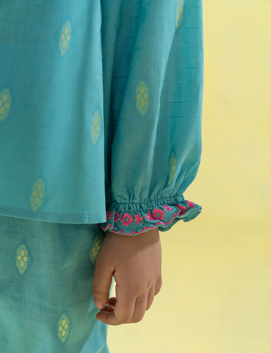 2 PIECE EMBROIDERED PRINTED SUIT