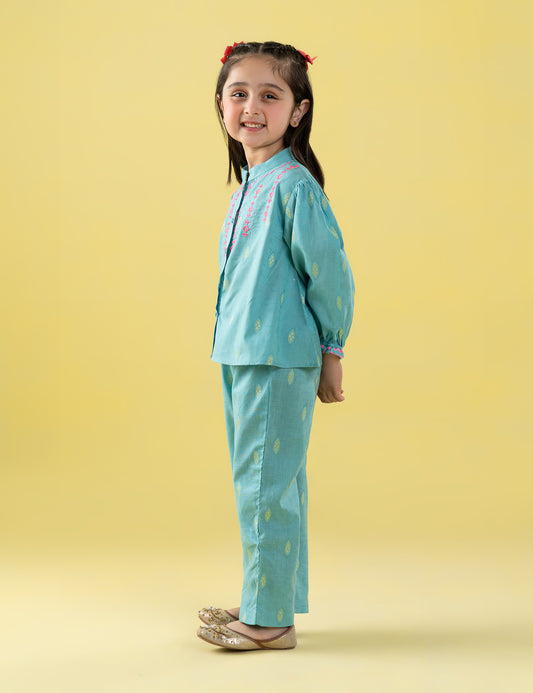 2 PIECE EMBROIDERED PRINTED SUIT