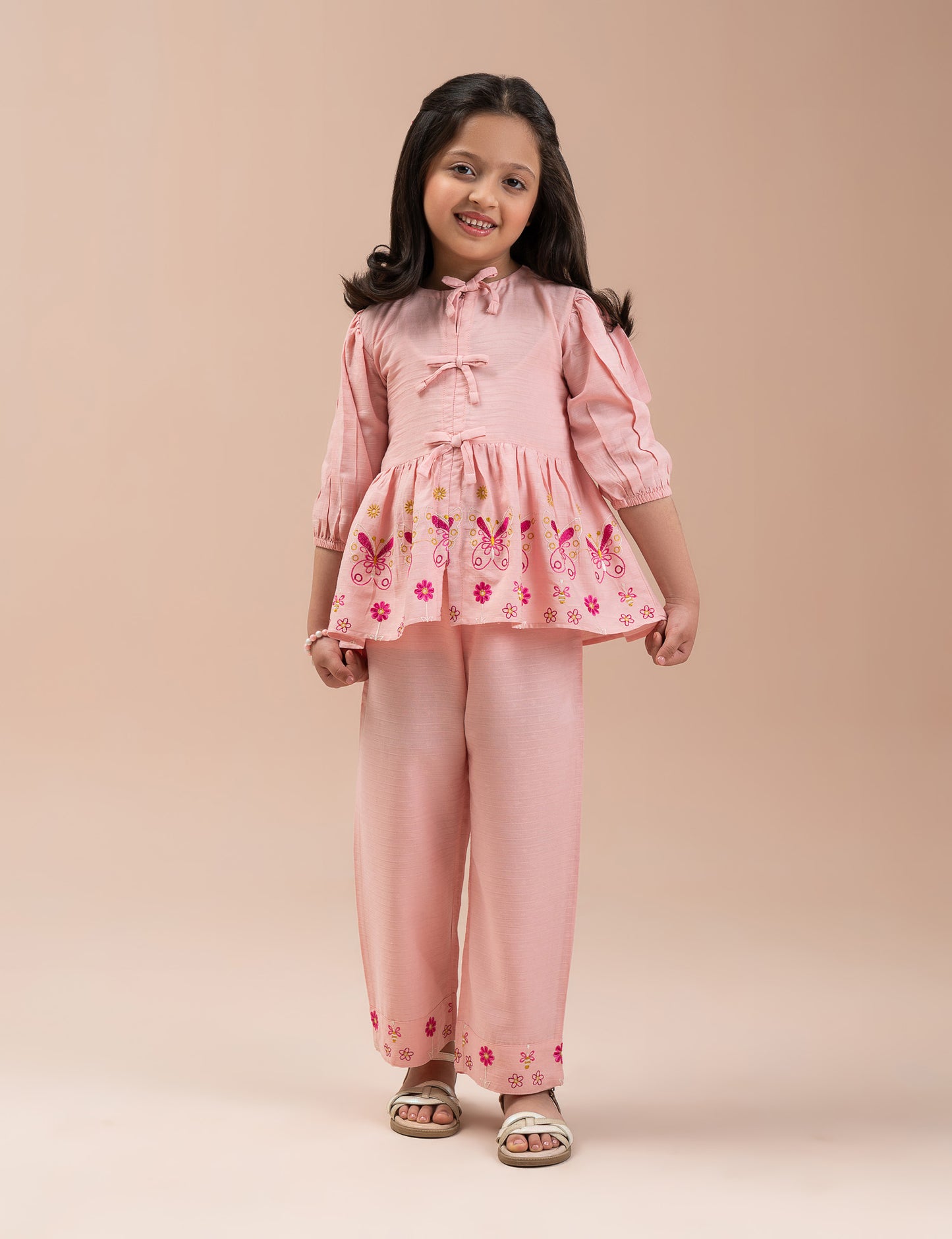 2 PIECE BUTTERFLY EMBROIDERED SUIT