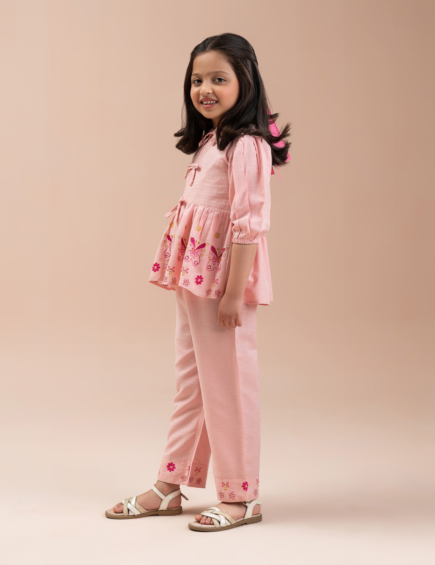 2 PIECE BUTTERFLY EMBROIDERED SUIT