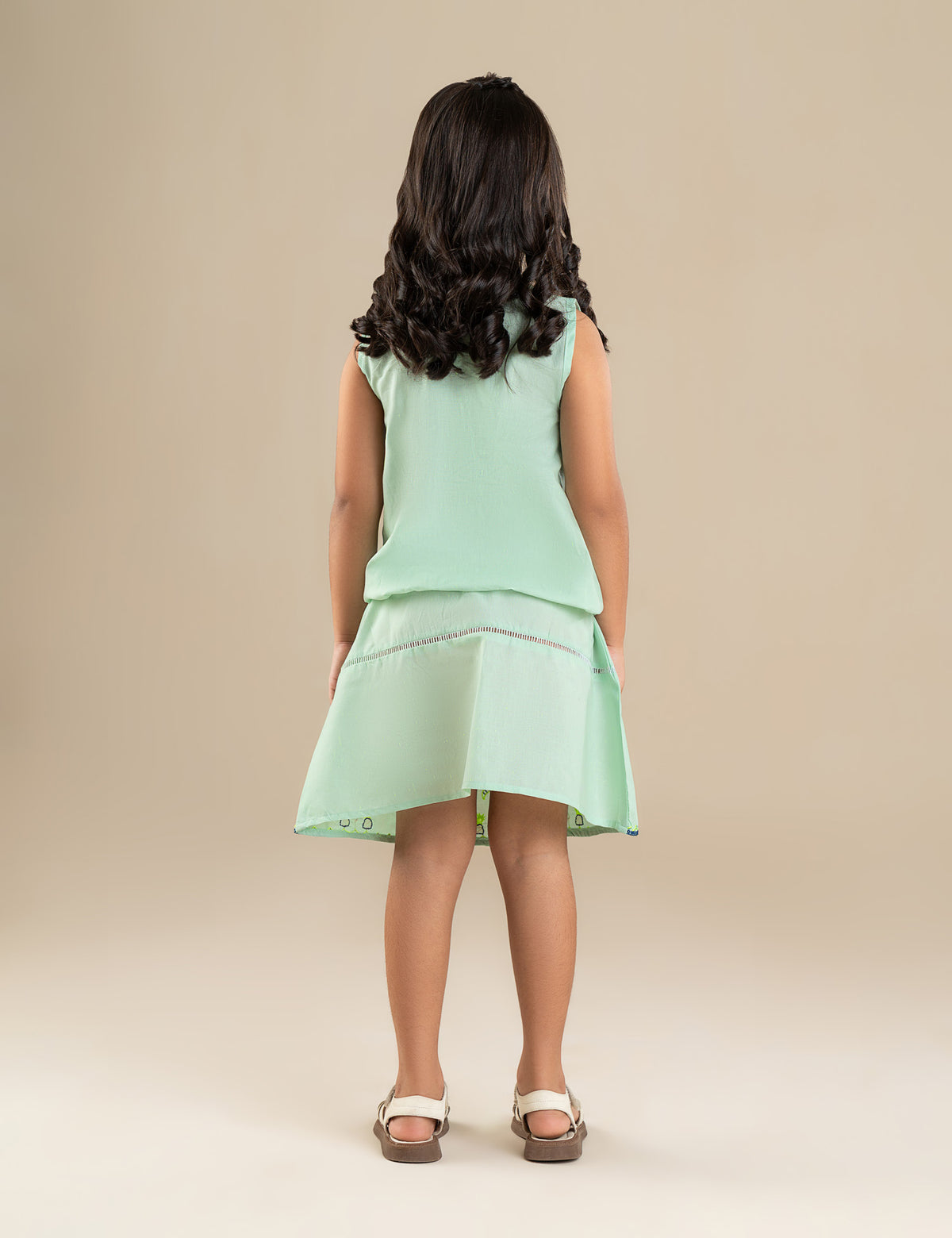 2 PIECE PALM TREE EMBROIDERED SUIT