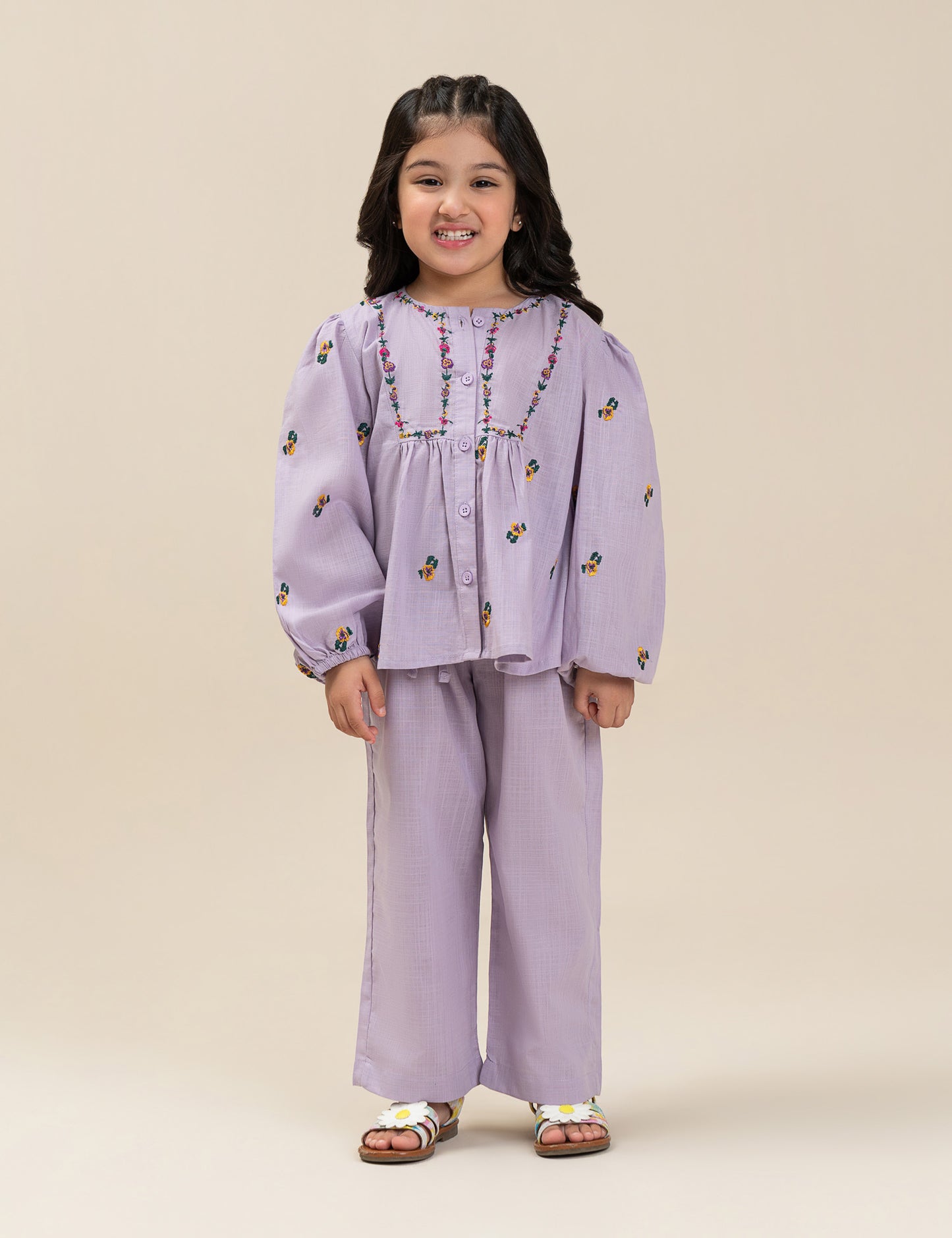2 PIECE FLORAL EMBROIDERED SUIT