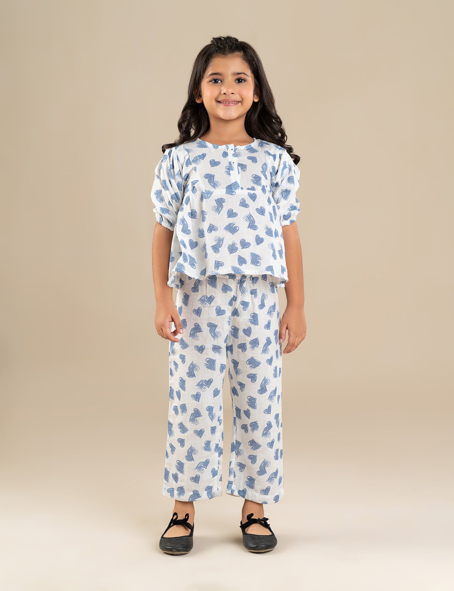 2 PIECE HEART PRINTED SUIT