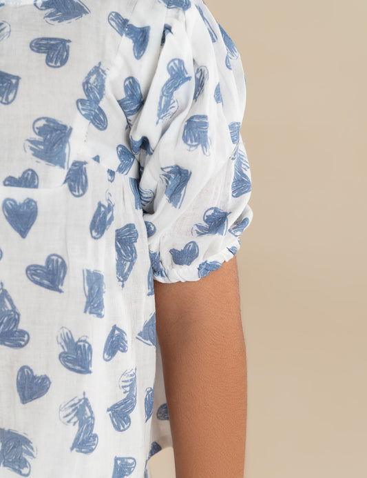 2 PIECE HEART PRINTED SUIT