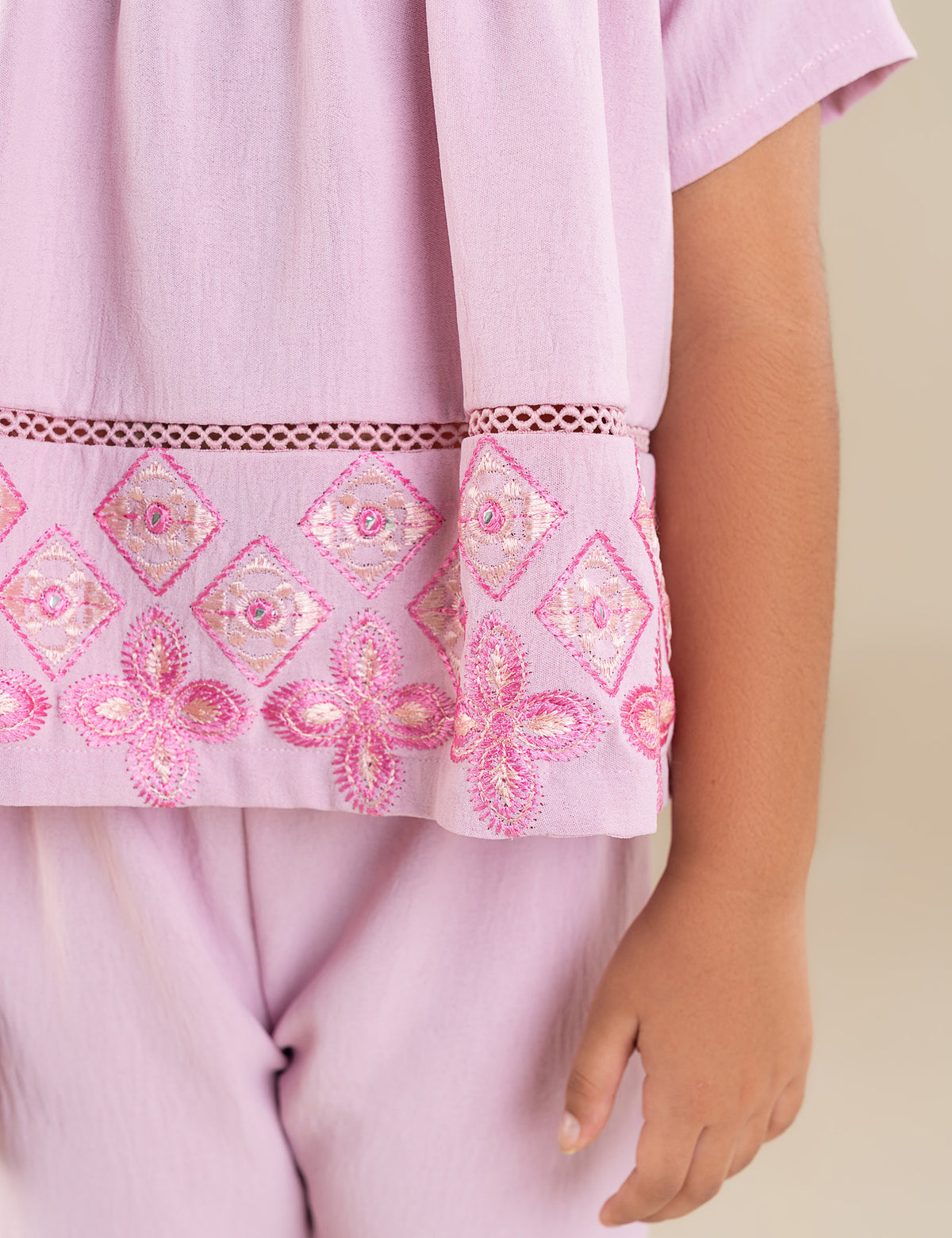 2 PIECE FLORAL EMBROIDERED SUIT