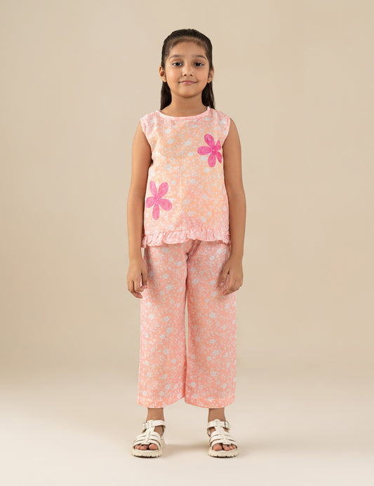 2 PIECE FLORAL PRINTED SUIT