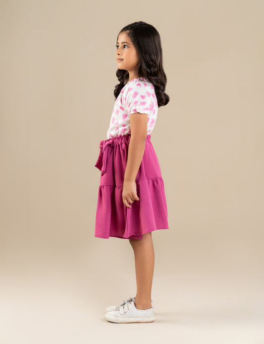2 PIECE ALLOVER HEART PRINTED SUIT
