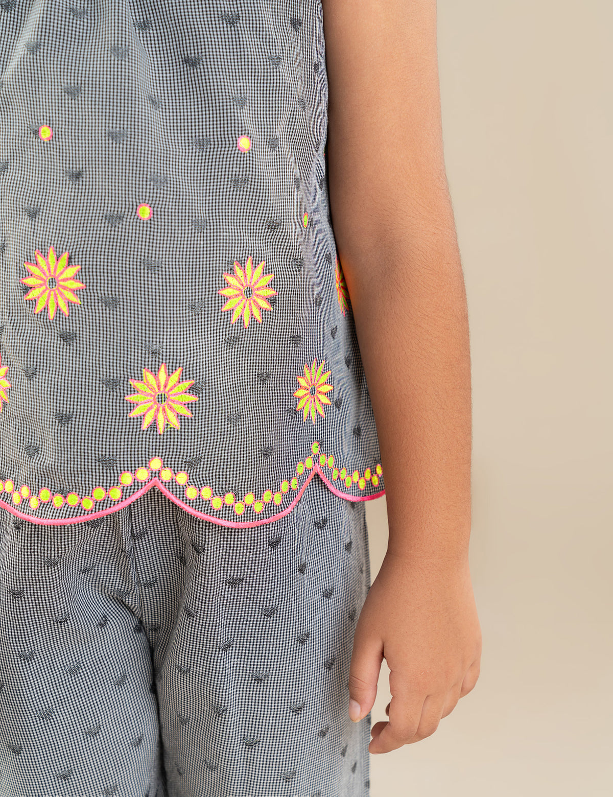 2 PIECE FLORAL EMBROIDERED SUIT