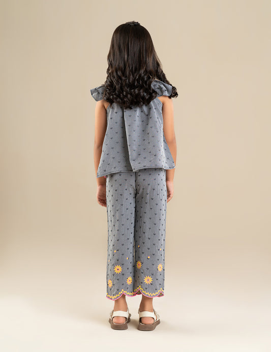 2 PIECE FLORAL EMBROIDERED SUIT