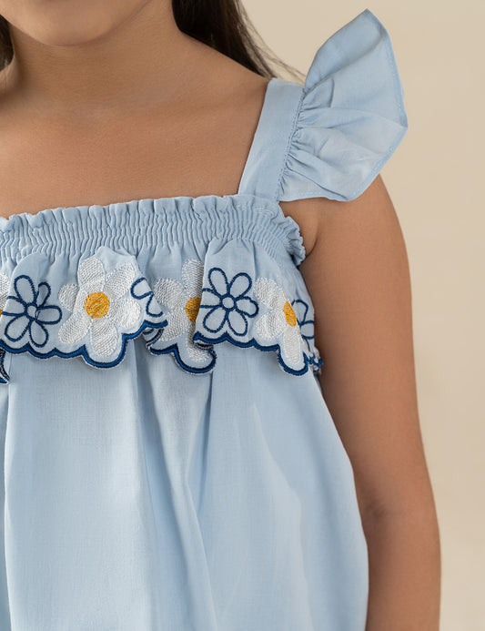 2 PIECE FLORAL EMBROIDERED SUIT