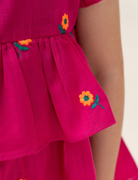 2 PIECE FLORAL EMBROIDERED SUIT
