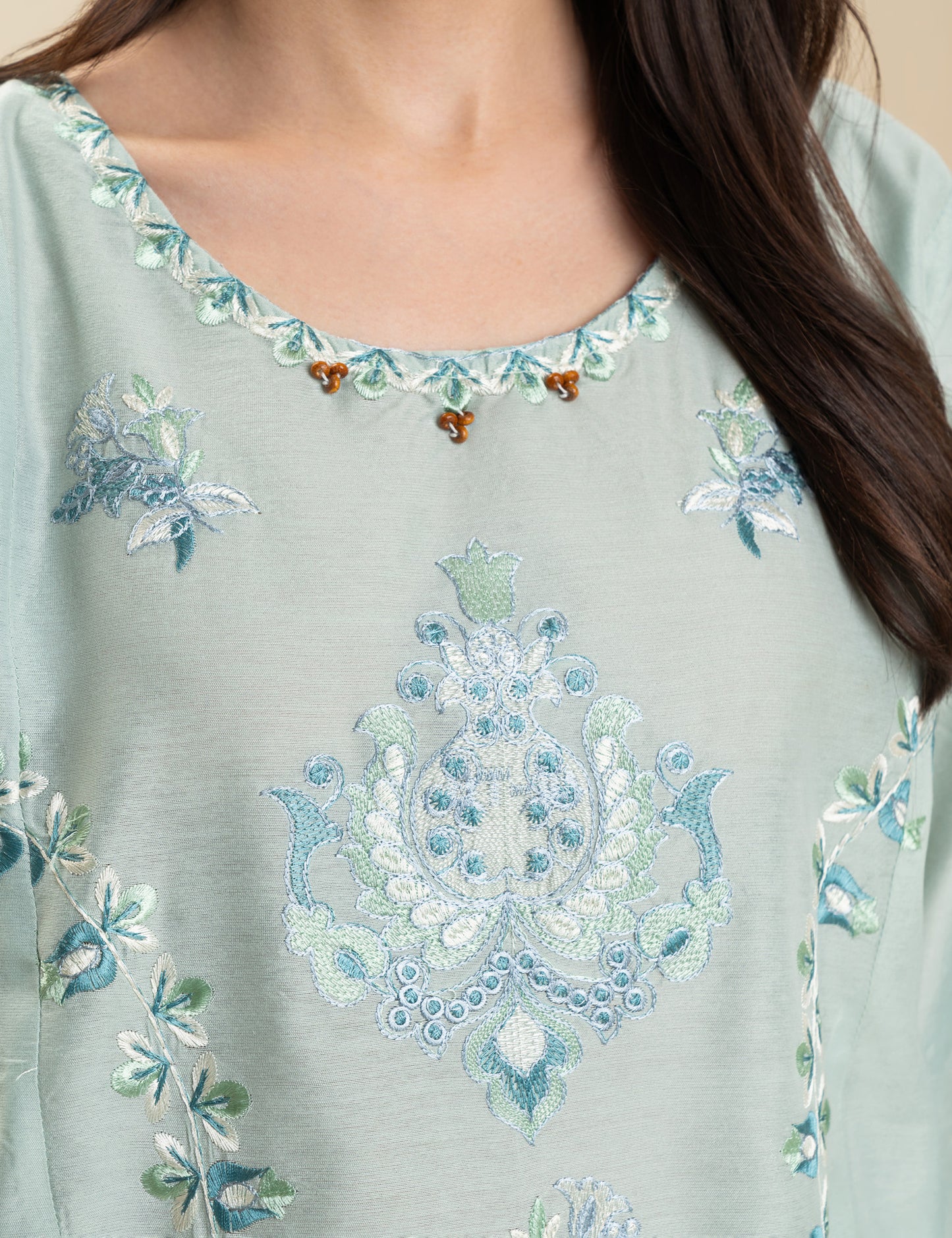 2 PIECE FLORAL EMBROIDERED SUIT