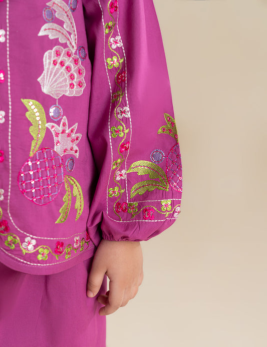 2 PIECE FLORAL EMBROIDERED SUIT
