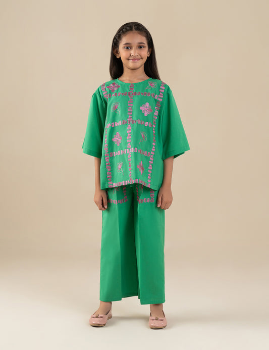 2 PIECE FLORAL EMBROIDERED SUIT