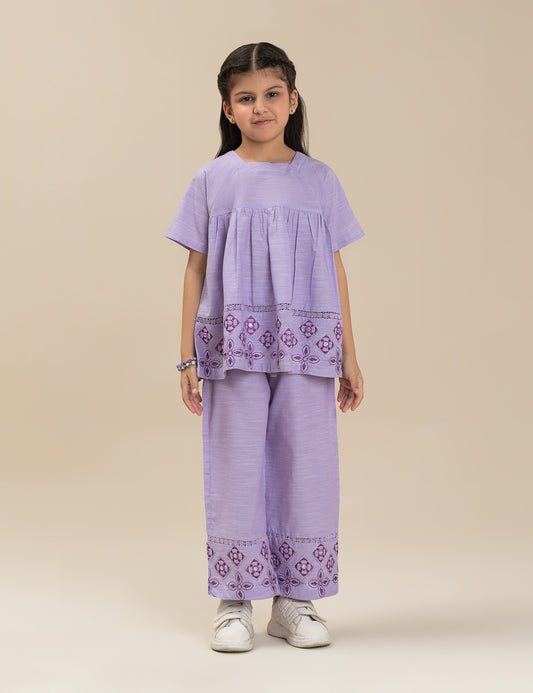 2 PIECE FLORAL EMBROIDERED SUIT
