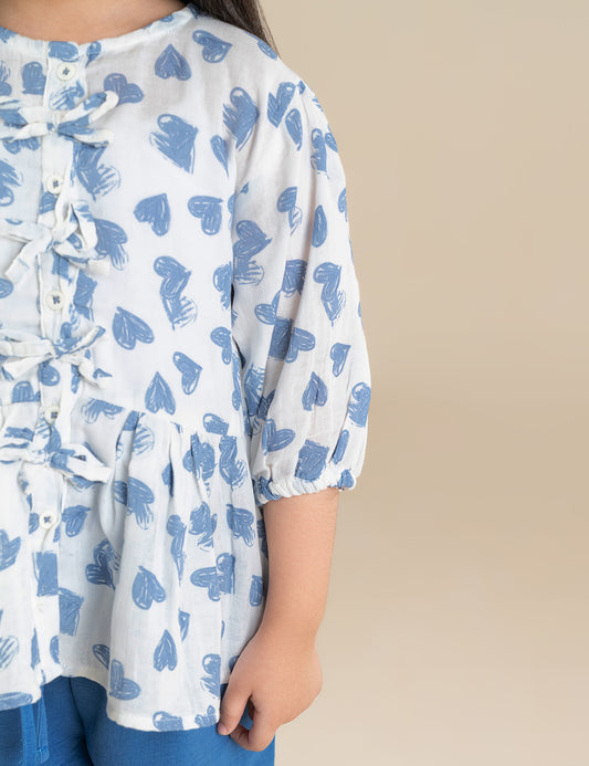 2 PIECE HEART PRINTED SUIT