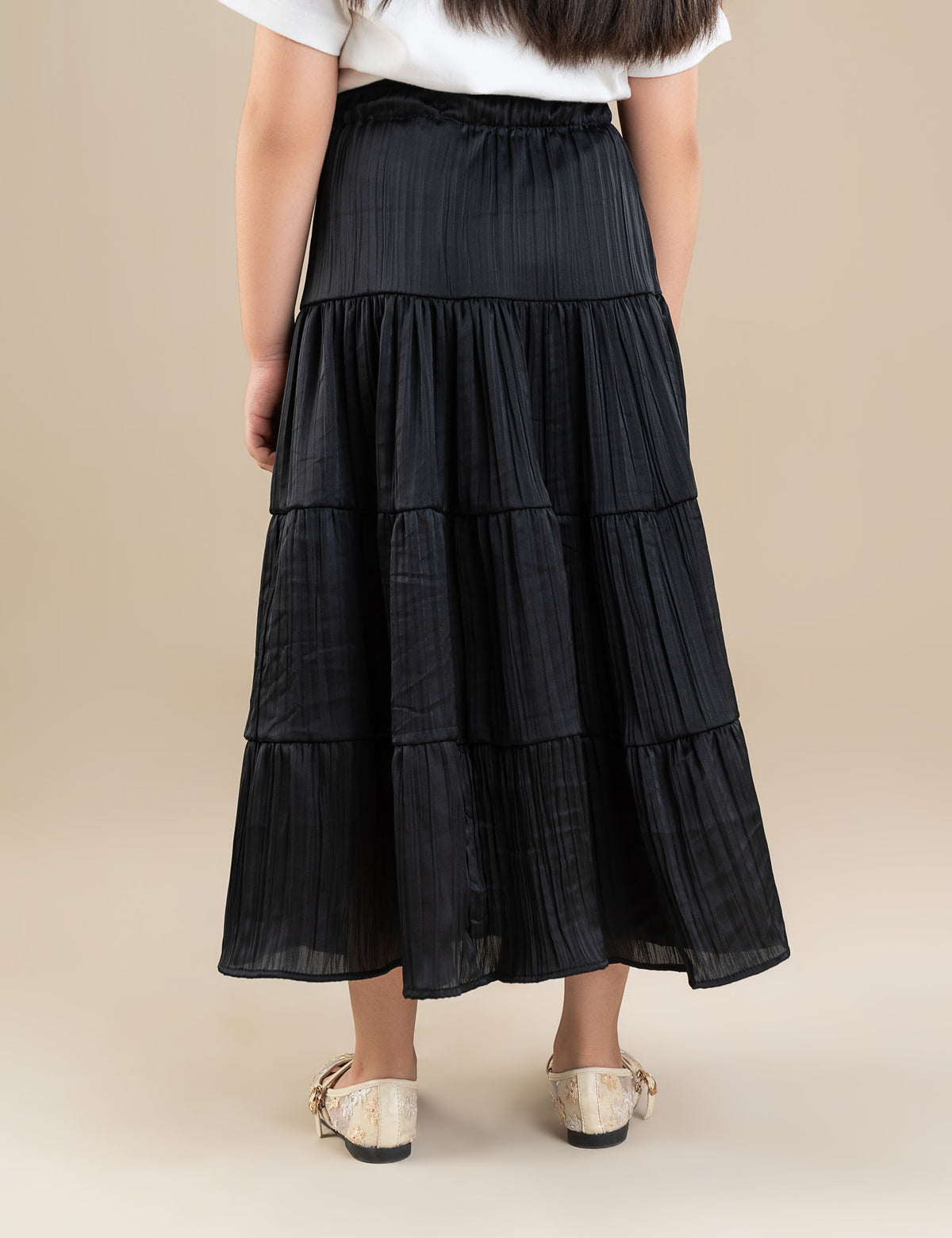 PLEATED TIERED SKIRT