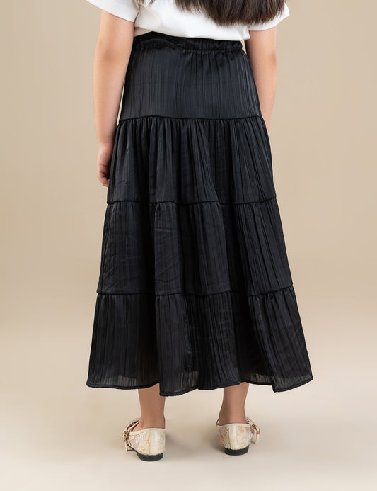 PLEATED TIERED SKIRT