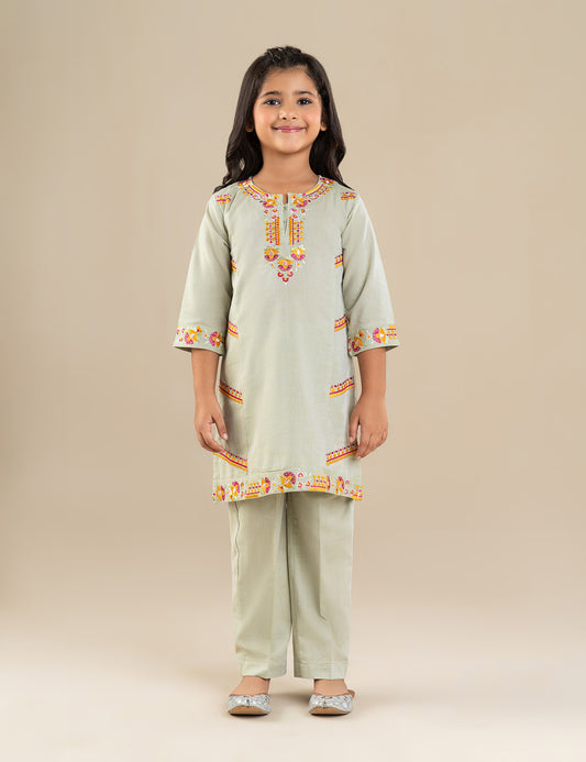 2 PIECE FLORAL EMBROIDERED SUIT