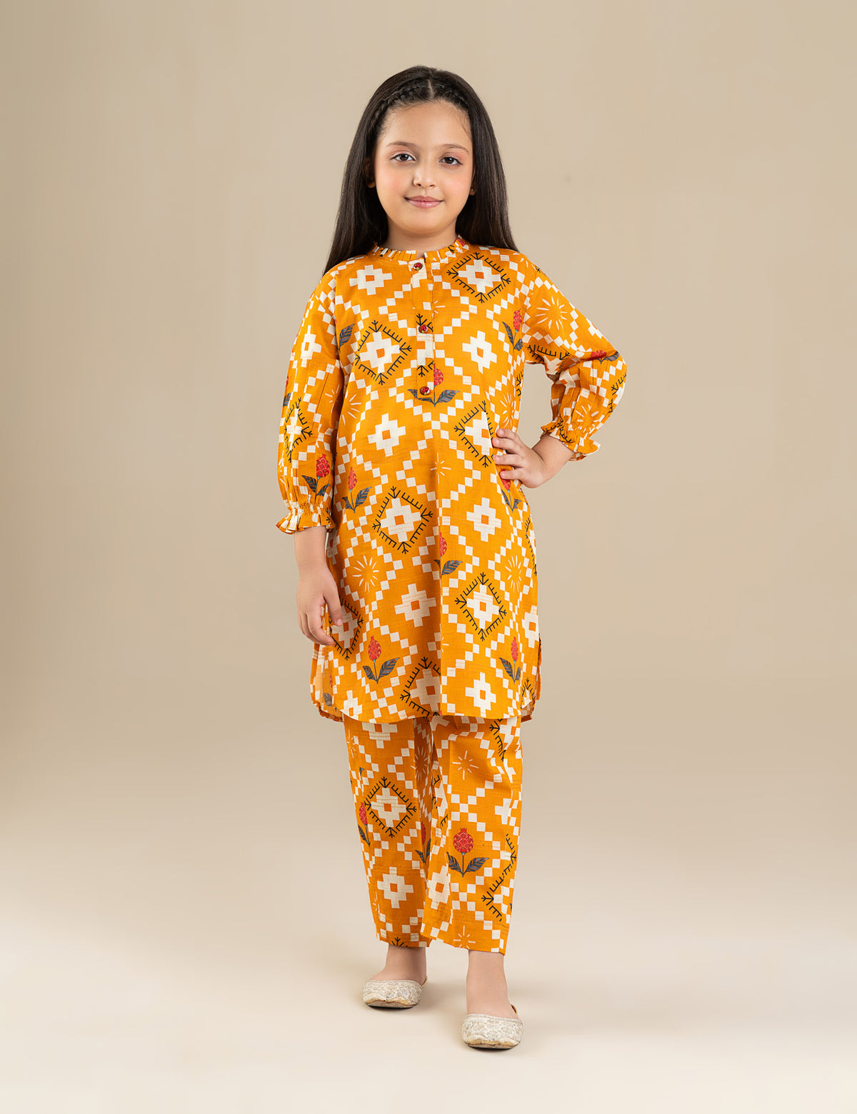 2 PIECE BLOCK PRINTED SUIT