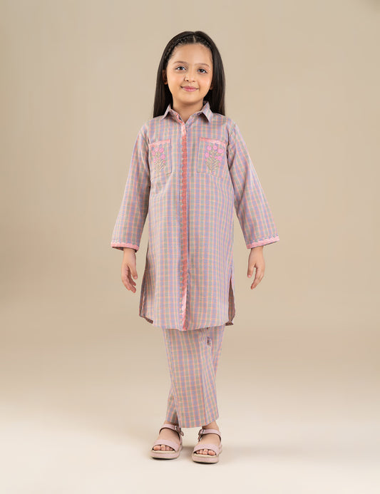 2 PIECE POCKETS EMBROIDERED SUIT