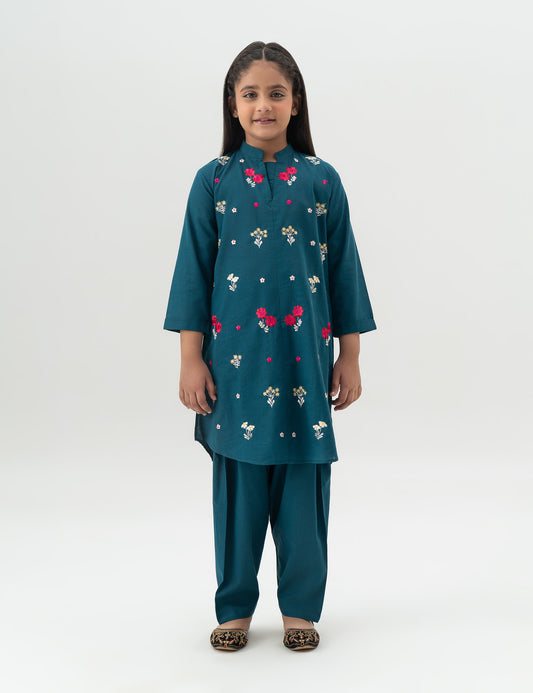 2 PIECE FLORAL EMBRORIDERED SUIT