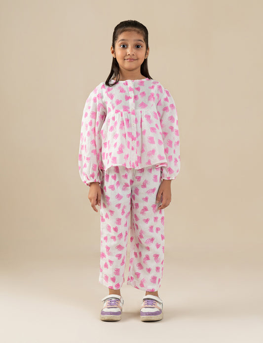 2 PIECE HEART PRINTED SUIT
