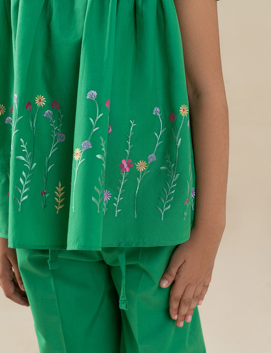 2 PIECE FLORAL EMBROIDERED SUIT