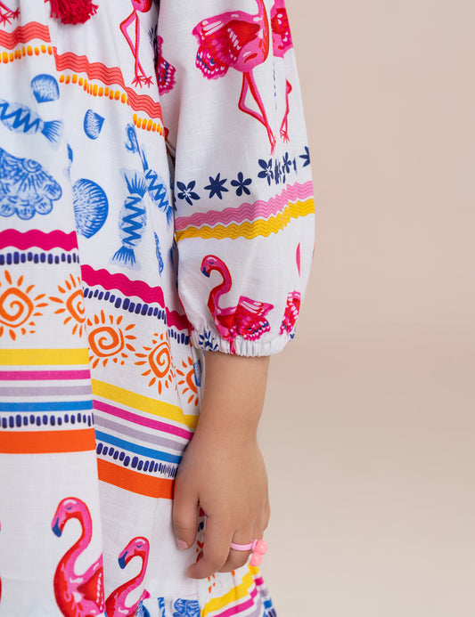 FLAMINGO PRINTED DRESS