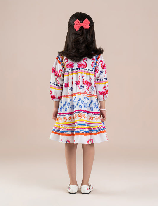 FLAMINGO PRINTED DRESS
