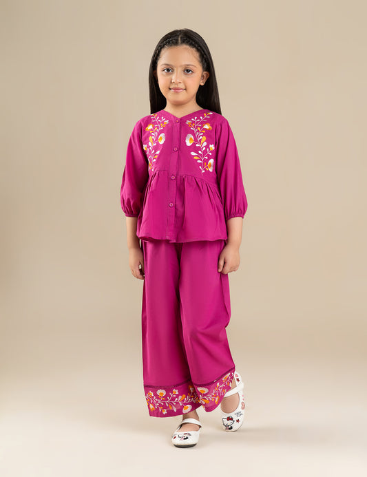 2 PIECE FLORAL EMBROIDERED SUIT