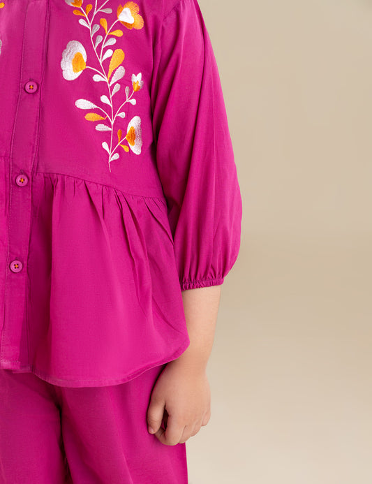 2 PIECE FLORAL EMBROIDERED SUIT