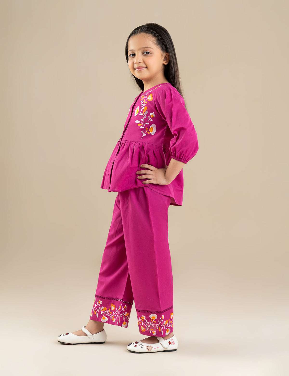 2 PIECE FLORAL EMBROIDERED SUIT